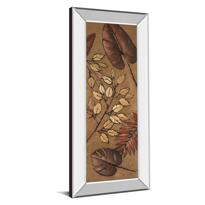 Classy Living Autumn Leaves 18x42in Wall Art | Contemporary Mixed Media with Mirrored Frame | Living Room & Office Decor | 18 x 42 x 3 in | Model 1247MF