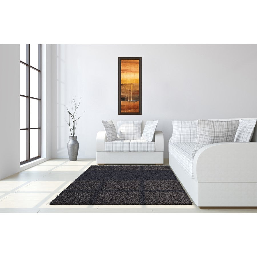 Classy Living Amber Horizons 42in Vertical Wall Art | Transitional Abstract in Cinnamon Mocha Frame | Living Room & Office Decor | 18 x 42 x | Model 1252