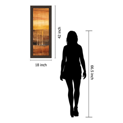 Classy Living Amber Horizons 42in Vertical Wall Art | Transitional Abstract in Cinnamon Mocha Frame | Living Room & Office Decor | 18 x 42 x | Model 1252