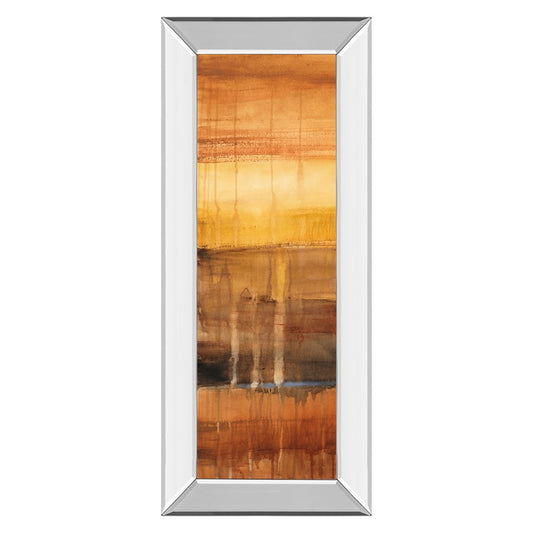 Classy Living Amber Horizons 18x42in Wall Art | Transitional Multicolor Abstract on Mirrored Frame | Living Room & Office Decor | 18 x 42 x | Model 1252MF