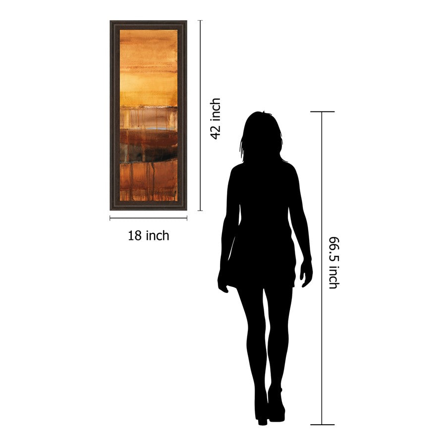 Classy Living Autumn Radiance 18x42in Wall Art | Transitional Abstract Cinnamon Mocha Frame | Living Room & Office Decor | 18 x 42 x 1 in | Model 1253