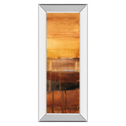Classy Living Autumn Radiance 18x42in Wall Art | Transitional Abstract Paper Art with Mirrored Frame | Living Room & Office Decor | 18 x 42 | Model 1253MF
