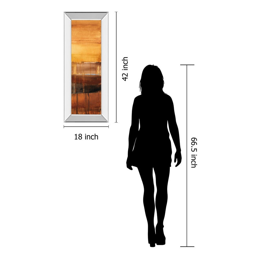 Classy Living Autumn Radiance 18x42in Wall Art | Transitional Abstract Paper Art with Mirrored Frame | Living Room & Office Decor | 18 x 42 | Model 1253MF