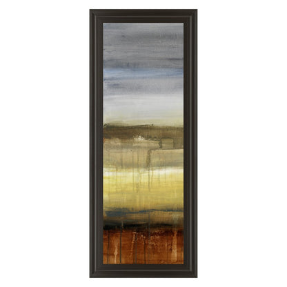 Classy Living Summer Rain 18x42in Wall Art | Contemporary Abstract on Paper in Dark Chocolate MDF Frame | Living Room & Office Decor | 18 x | Model 1254