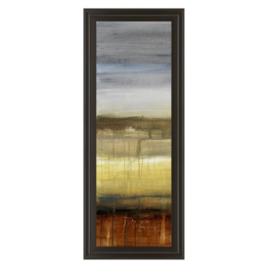 Classy Living Summer Rain 18x42in Wall Art | Contemporary Abstract on Paper in Dark Chocolate MDF Frame | Living Room & Office Decor | 18 x | Model 1254