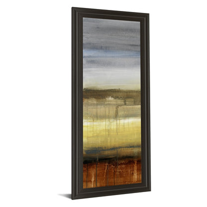 Classy Living Summer Rain 18x42in Wall Art | Contemporary Abstract on Paper in Dark Chocolate MDF Frame | Living Room & Office Decor | 18 x | Model 1254