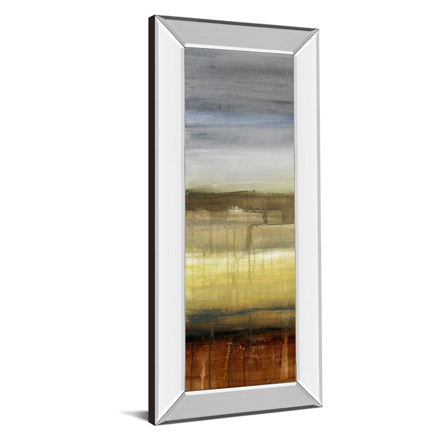 Classy Living Summer Rain 18x42in Wall Art | Contemporary Abstract on Paper with Mirrored Frame | Living Room & Office Decor | 18 x 42 x 3 | Model 1254MF
