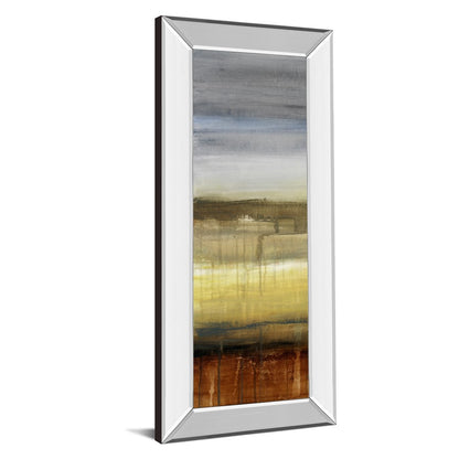 Classy Living Summer Rain 18x42in Wall Art | Contemporary Abstract on Paper with Mirrored Frame | Living Room & Office Decor | 18 x 42 x 3 | Model 1254MF