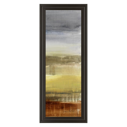 Classy Living Summer Rain I 18x42in Wall Art | Contemporary Abstract Mixed Media on Paper in Dark Chocolate MDF Frame | Living Room & Office | Model 1255