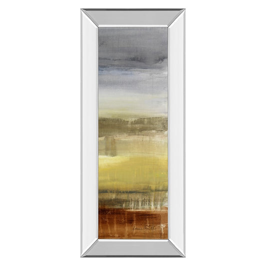 Classy Living Summer Rain I 18x42in Wall Art | Contemporary Abstract Mixed Media with Mirrored Frame | Living Room & Office Decor | 18 x 42 | Model 1255MF