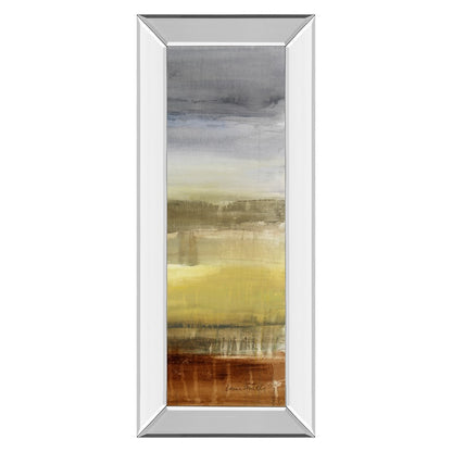 Classy Living Summer Rain I 18x42in Wall Art | Contemporary Abstract Mixed Media with Mirrored Frame | Living Room & Office Decor | 18 x 42 | Model 1255MF