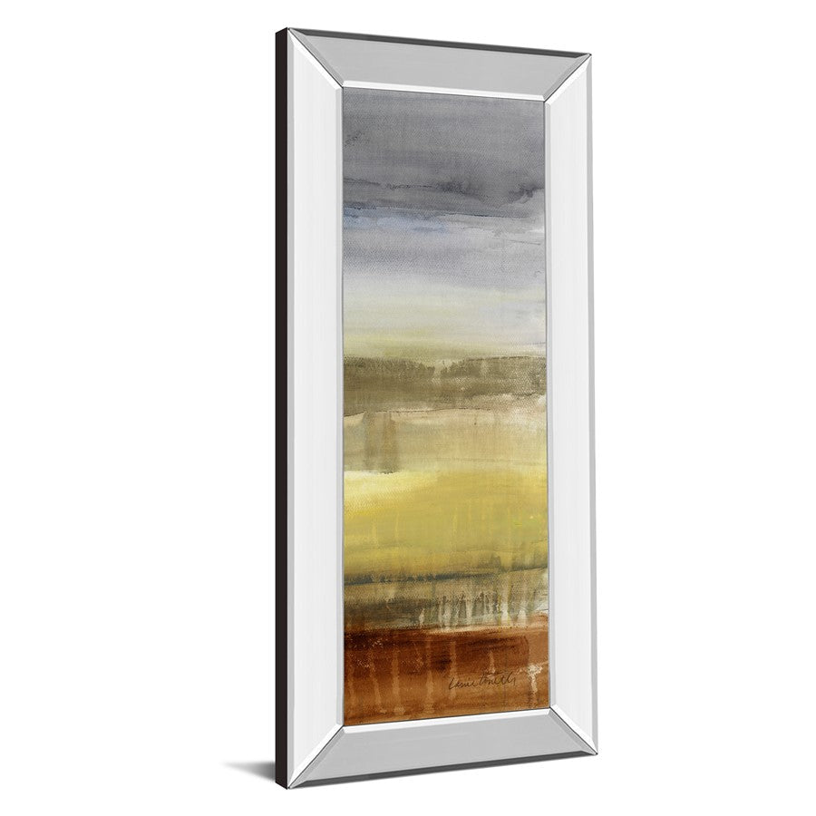 Classy Living Summer Rain I 18x42in Wall Art | Contemporary Abstract Mixed Media with Mirrored Frame | Living Room & Office Decor | 18 x 42 | Model 1255MF