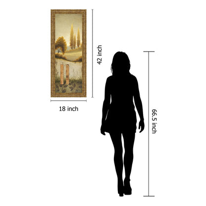 Classy Living Golden Serenity 42in Wall Art | Contemporary Gilded Radiance MDF Frame | Living Room & Office Decor | 18 x 42 x 1 in | Model 1256