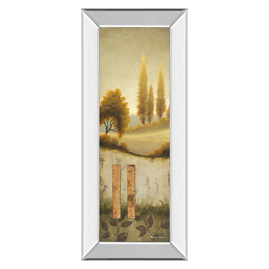 Classy Living Golden Serenity 18x42in Wall Art | Contemporary Mixed Media Landscape with Mirrored Frame | Living Room & Office Decor | 18 x | Model 1256MF