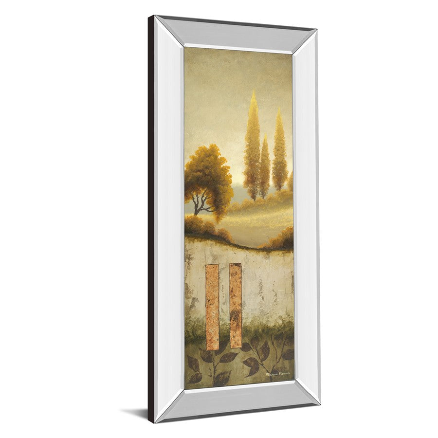Classy Living Golden Serenity 18x42in Wall Art | Contemporary Mixed Media Landscape with Mirrored Frame | Living Room & Office Decor | 18 x | Model 1256MF
