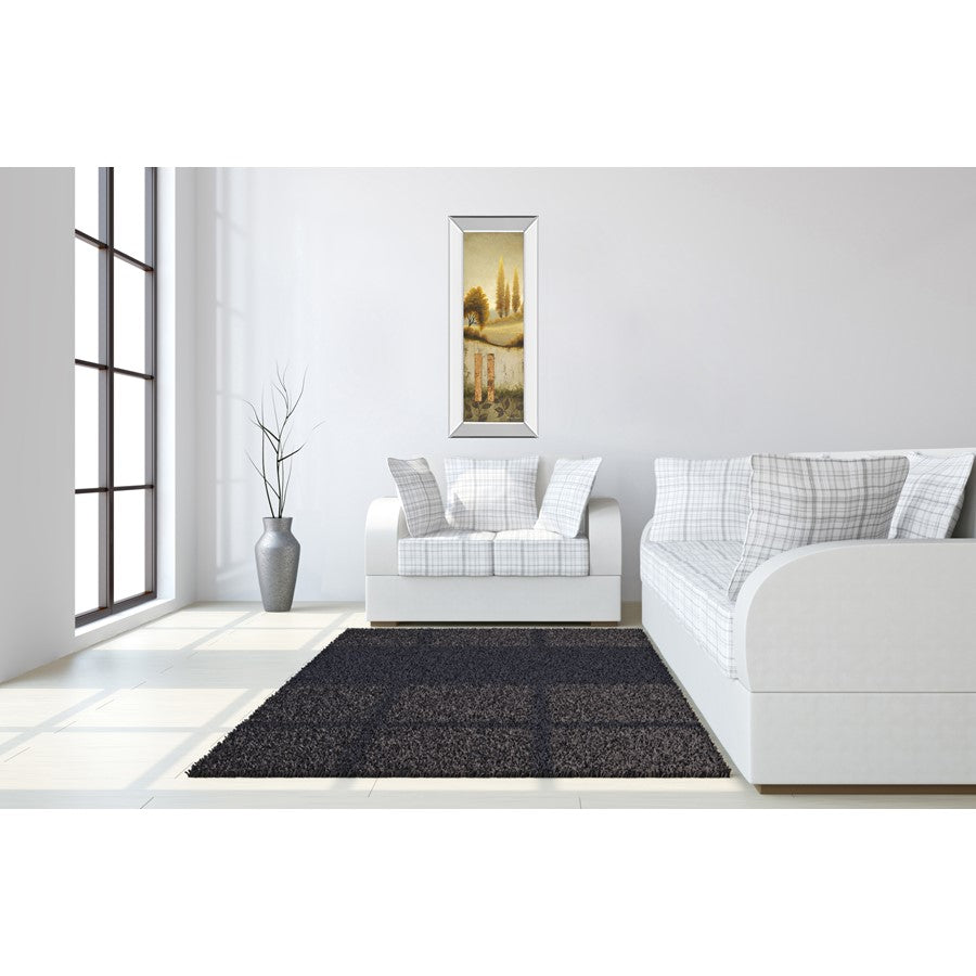 Classy Living Golden Serenity 18x42in Wall Art | Contemporary Mixed Media Landscape with Mirrored Frame | Living Room & Office Decor | 18 x | Model 1256MF