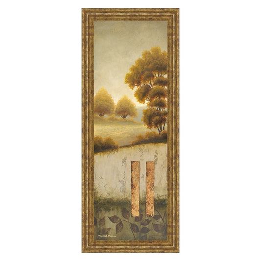 Classy Living Beyond The Forest 18x42in Wall Art | Gilded Radiance MDF Frame, Mixed Media on Paper | Living Room & Office Decor | 1 x 18 x 42 | Model 1257