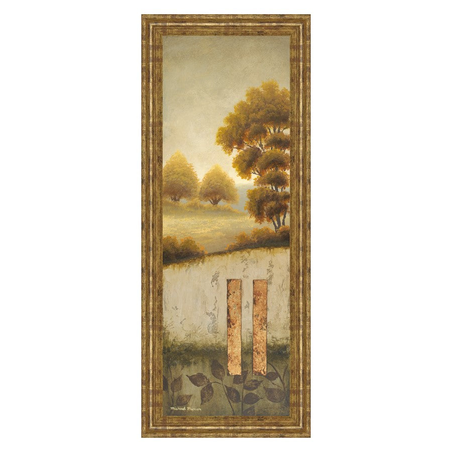 Classy Living Beyond The Forest 18x42in Wall Art | Gilded Radiance MDF Frame, Mixed Media on Paper | Living Room & Office Decor | 1 x 18 x 42 | Model 1257