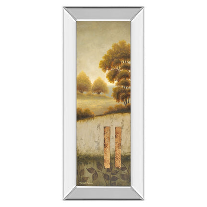 Classy Living Beyond The Forest 18x42in Vertical Wall Art | Contemporary Mixed Media with Mirrored Frame | Living Room & Office Decor | 3 x | Model 1257MF