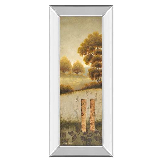 Classy Living Beyond The Forest 18x42in Vertical Wall Art | Contemporary Mixed Media with Mirrored Frame | Living Room & Office Decor | 3 x | Model 1257MF