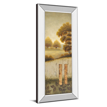 Classy Living Beyond The Forest 18x42in Vertical Wall Art | Contemporary Mixed Media with Mirrored Frame | Living Room & Office Decor | 3 x | Model 1257MF