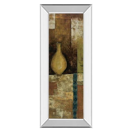 Classy Living Amber Vessel Mosaic Wall Art 18x42in | Contemporary Mirrored Frame | Living Room & Office Decor | 18 x 42 x 3 in | Model 1260MF