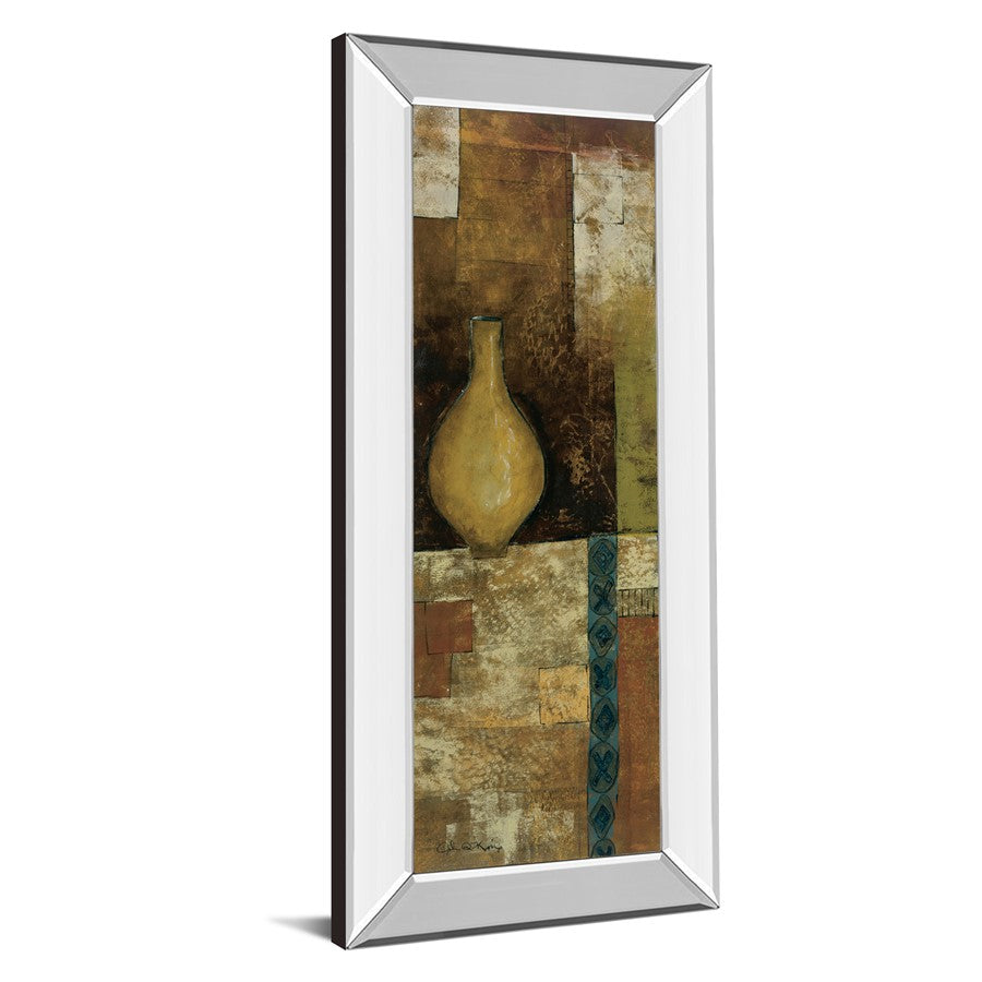 Classy Living Amber Vessel Mosaic Wall Art 18x42in | Contemporary Mirrored Frame | Living Room & Office Decor | 18 x 42 x 3 in | Model 1260MF