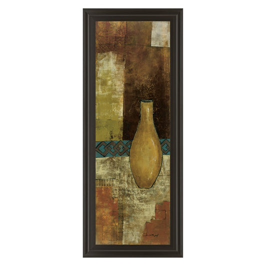 Classy Living Autumn Solitude 18x42in Wall Art | Contemporary Multicolor Paper on MDF in Dark Chocolate Frame | Living Room & Office Decor | Model 1261
