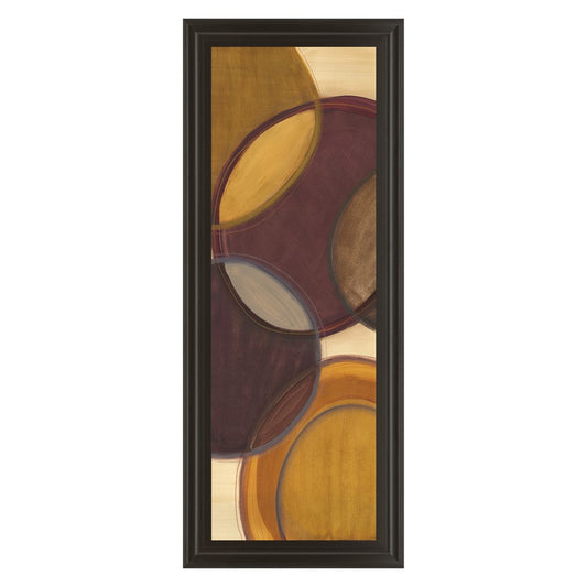 Classy Living Moon Shadow II 18x42in Wall Art | Transitional Abstract Multicolor on Dark Chocolate MDF Frame | Living Room & Office Decor | 1 | Model 1266