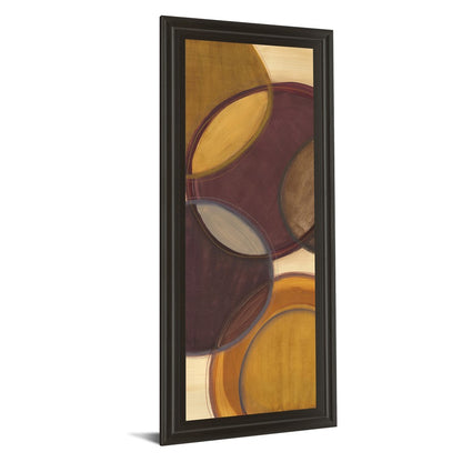 Classy Living Moon Shadow II 18x42in Wall Art | Transitional Abstract Multicolor on Dark Chocolate MDF Frame | Living Room & Office Decor | 1 | Model 1266