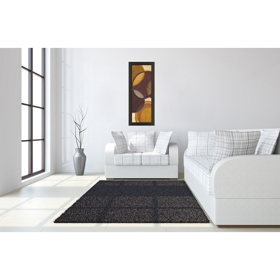 Classy Living Moon Shadow II 18x42in Wall Art | Transitional Abstract Multicolor on Dark Chocolate MDF Frame | Living Room & Office Decor | 1 | Model 1266