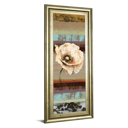 Classy Living Elemental Poppy II 42in Tall Wall Art | Contemporary Paper Art in Crisp Chardonnay MDF Frame | Living Room & Bedroom Statement | Model 1269