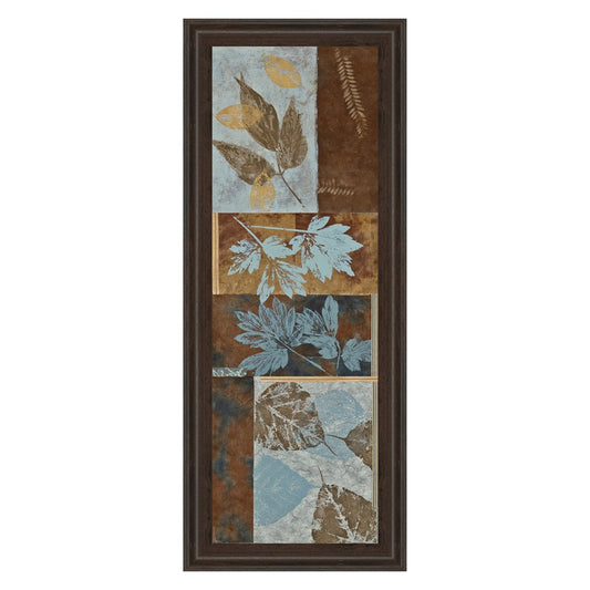 Classy Living Leaf Harmony 18x42in Wall Art | Transitional Botanical Print in Cinnamon Mocha MDF Frame | Living Room & Bedroom Decor | 1 x 18 | Model 1273