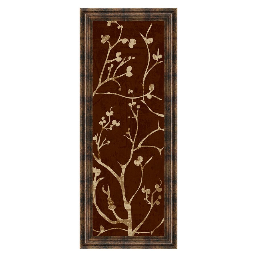 Classy Living Branching Elegance 18x42in Wall Art | Contemporary Botanical Dark Chocolate MDF Frame | Living Room & Bedroom Decor | 18 x 42 x | Model 1276