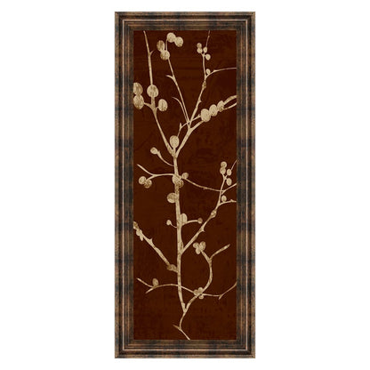Classy Living Botanical Branches Wall Art 18x42in | Contemporary Dark Chocolate MDF Frame with Real Glass | Living Room & Bedroom Wall Decor | Model 1277