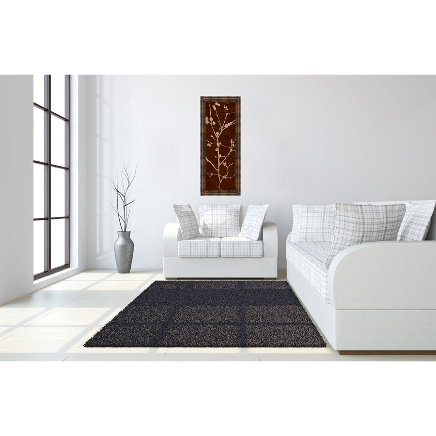 Classy Living Botanical Branches Wall Art 18x42in | Contemporary Dark Chocolate MDF Frame with Real Glass | Living Room & Bedroom Wall Decor | Model 1277