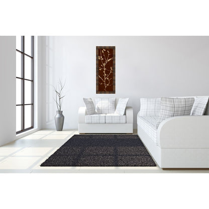 Classy Living Botanical Branches Wall Art 18x42in | Contemporary Dark Chocolate MDF Frame with Real Glass | Living Room & Bedroom Wall Decor | Model 1277