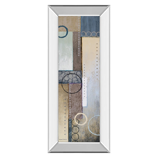Classy Living Color Harmony 18x42in Wall Art | Contemporary Mixed Media with Mirrored Frame | Living Room & Office Decor | 18 x 42 x 3 in | Model 1279MF