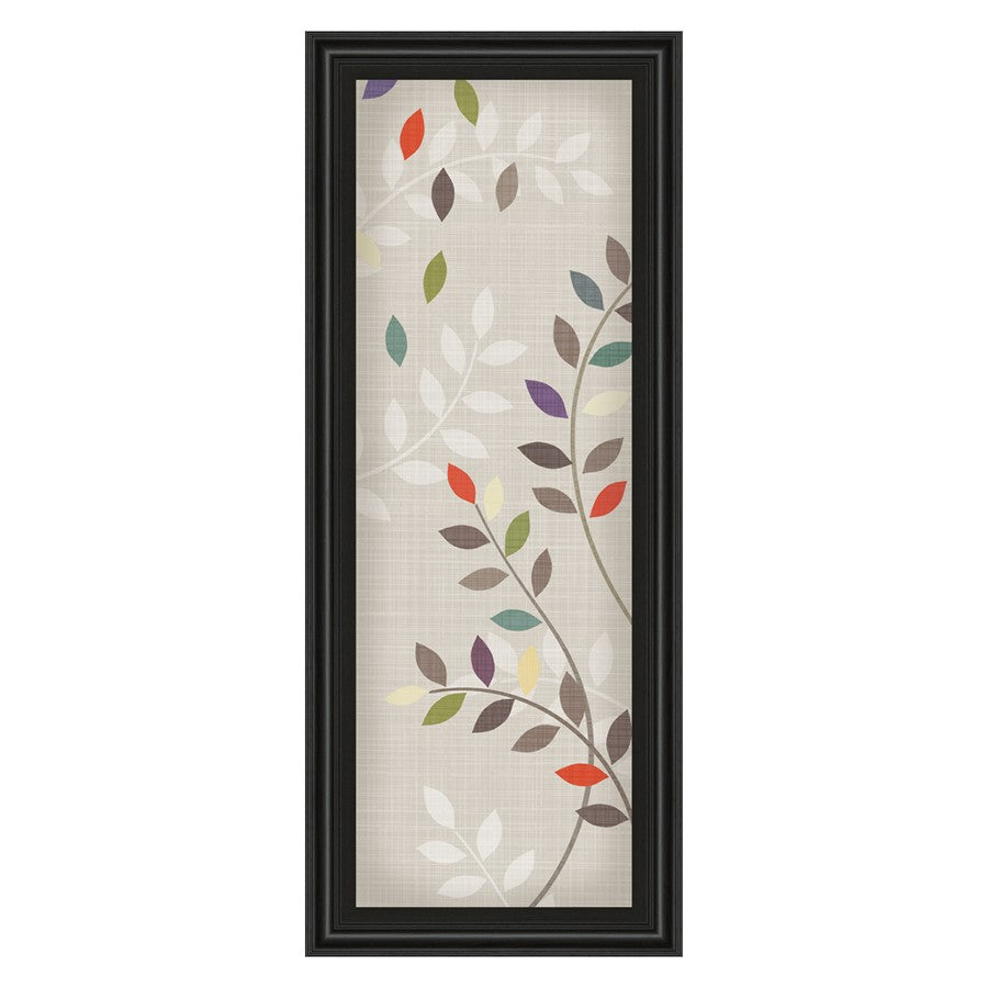 Classy Living Leaflets 18x42in Wall Art | Transitional Multicolor Botanical on Beige | Living Room & Bedroom Decor | 1 x 18 x 42 in | Model 1292