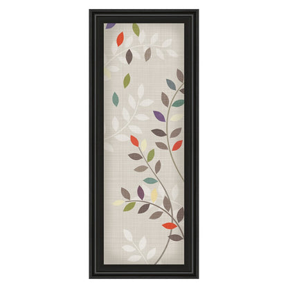 Classy Living Leaflets 18x42in Wall Art | Transitional Multicolor Botanical on Beige | Living Room & Bedroom Decor | 1 x 18 x 42 in | Model 1292