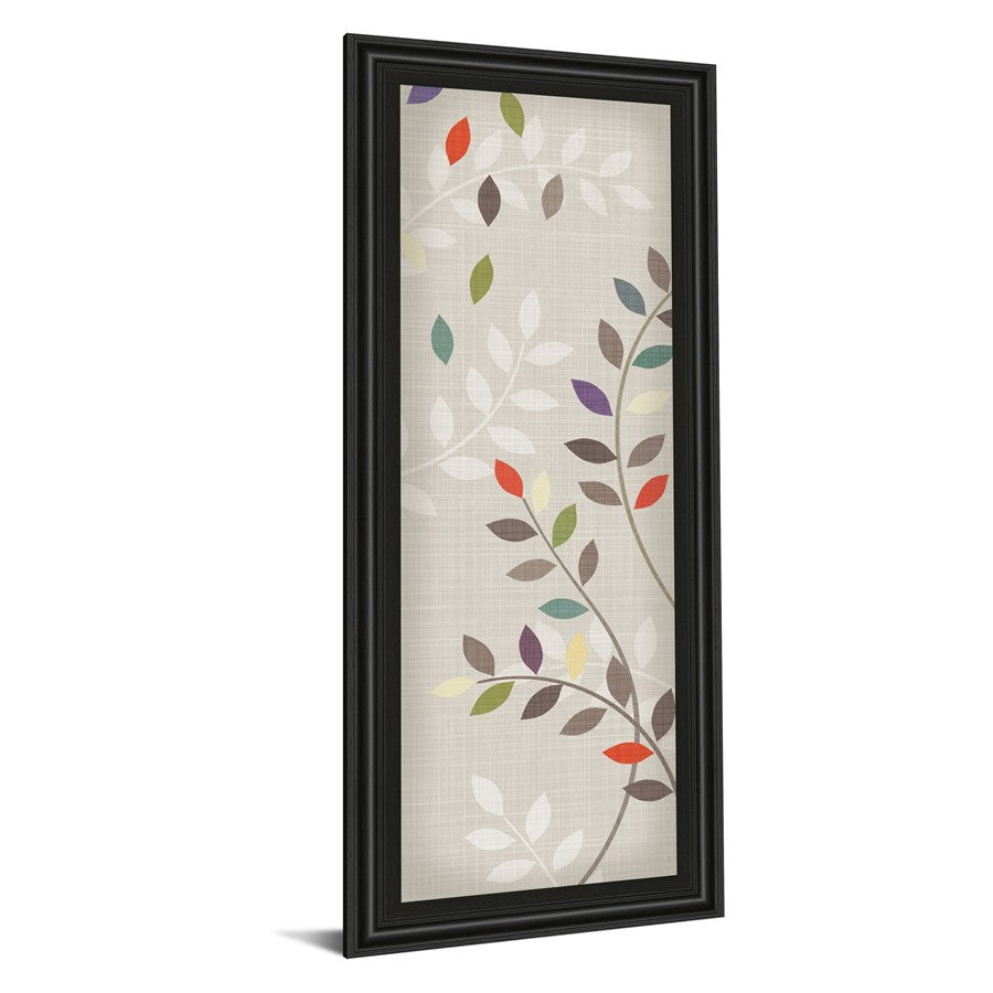 Classy Living Leaflets 18x42in Wall Art | Transitional Multicolor Botanical on Beige | Living Room & Bedroom Decor | 1 x 18 x 42 in | Model 1292