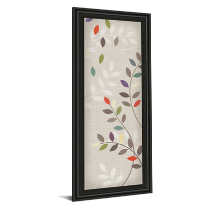 Classy Living Leaflets 18x42in Wall Art | Transitional Multicolor Botanical on Beige | Living Room & Bedroom Decor | 1 x 18 x 42 in | Model 1292