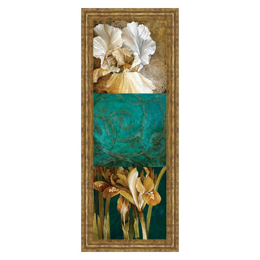 Classy Living Garden Elegance 18x42in Vertical Wall Art | Contemporary Gilded Radiance MDF Frame with Glass | Living Room & Bedroom Decor | Model 1294
