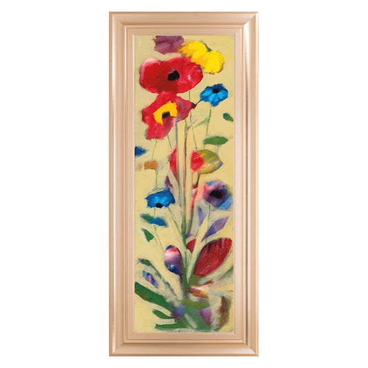 Classy Living Wildflower Burst 18x42in Wall Art | Contemporary Rose Gold Romance Frame | Living Room & Bedroom Botanical Decor | 1 x 18 x 42 | Model 1304
