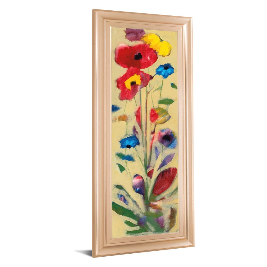 Classy Living Wildflower Burst 18x42in Wall Art | Contemporary Rose Gold Romance Frame | Living Room & Bedroom Botanical Decor | 1 x 18 x 42 | Model 1304