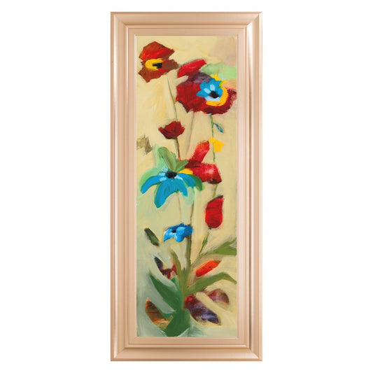 Classy Living Wildflower Bloom 18x42in Wall Art | Contemporary Rose Gold Romance Frame on Paper | Living Room & Bedroom Decor | 1 x 18 x 42 in | Model 1305