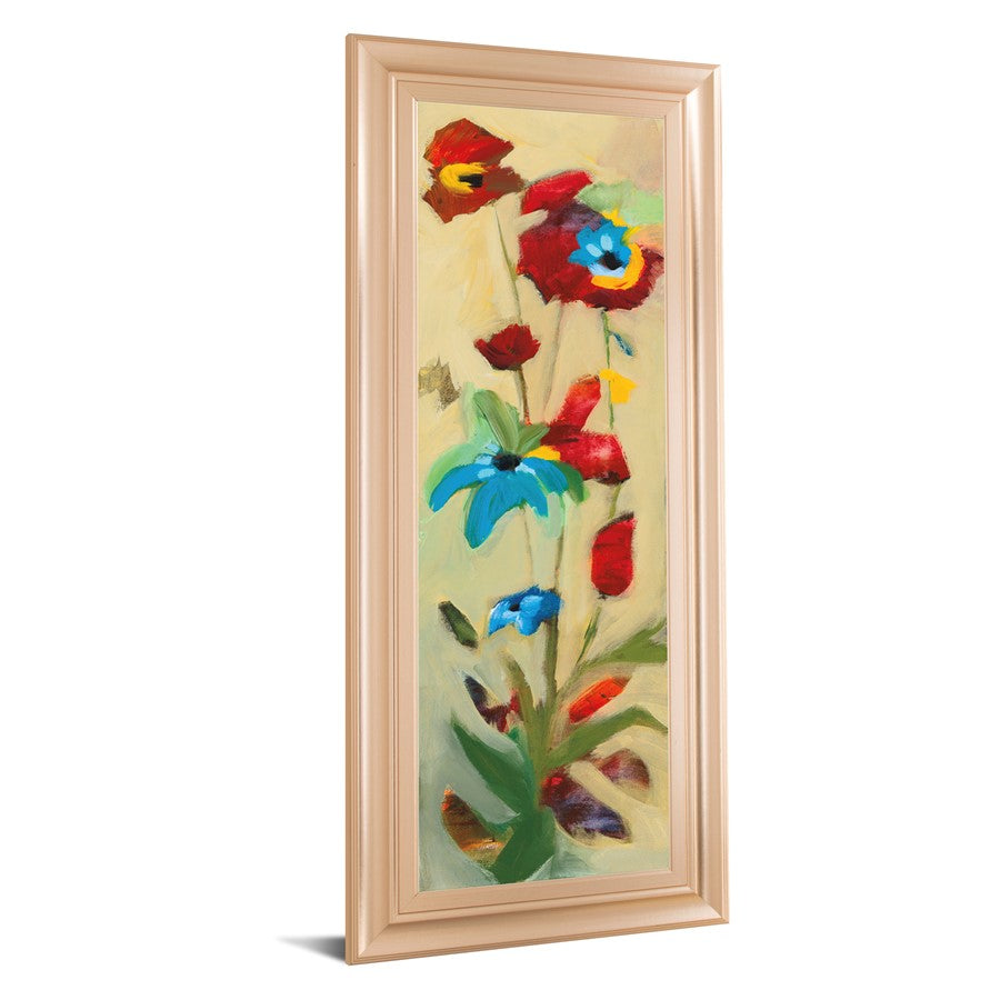 Classy Living Wildflower Bloom 18x42in Wall Art | Contemporary Rose Gold Romance Frame on Paper | Living Room & Bedroom Decor | 1 x 18 x 42 in | Model 1305