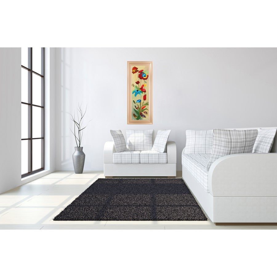 Classy Living Wildflower Bloom 18x42in Wall Art | Contemporary Rose Gold Romance Frame on Paper | Living Room & Bedroom Decor | 1 x 18 x 42 in | Model 1305