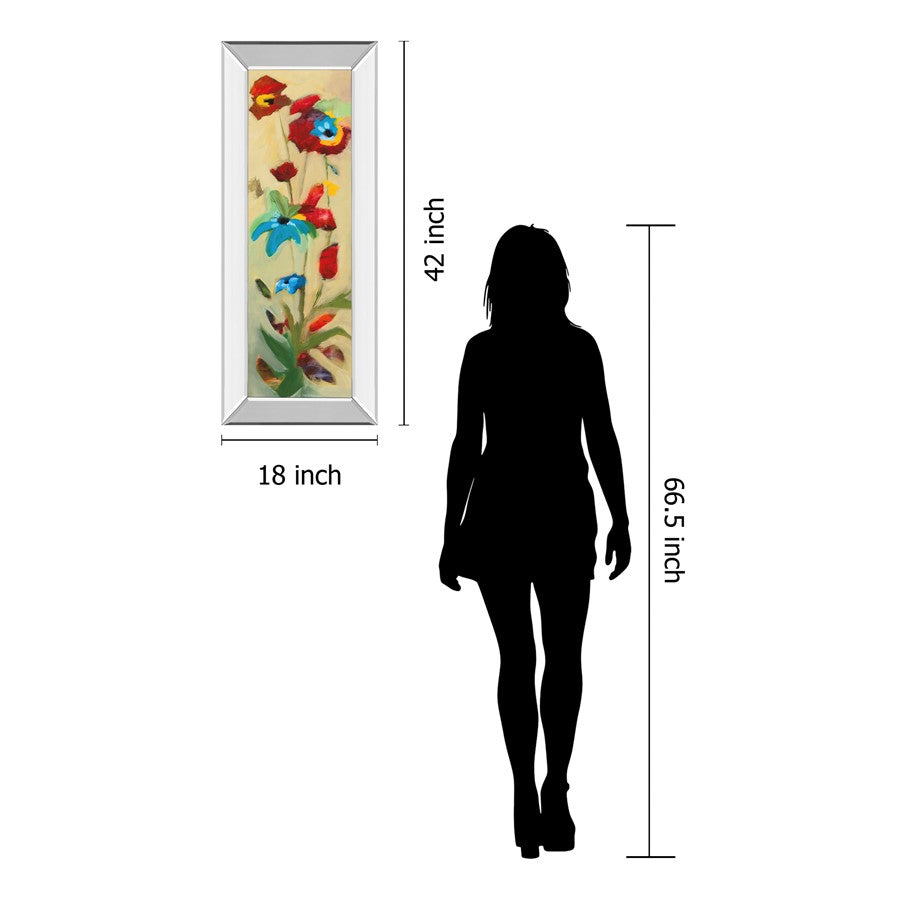 Classy Living Wildflower Bloom 18x42in Wall Art | Contemporary Botanical Mixed Media | Living Room & Bedroom Decor | 18 x 42 x 3 in | Model 1305MF