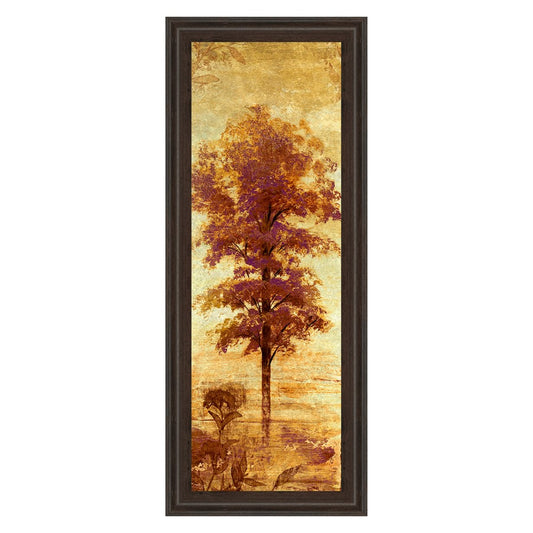 Classy Living Autumn Tree Glow Wall Art 18x42in | Contemporary Cinnamon Mocha Framed Art | Living Room & Office Seasonal Decor | 1 x 18 x 42 | Model 1309